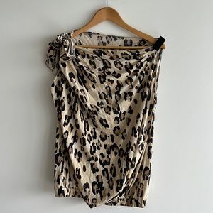 Blugirl Blumarine Leopard Print Silky Top Size 44/8
